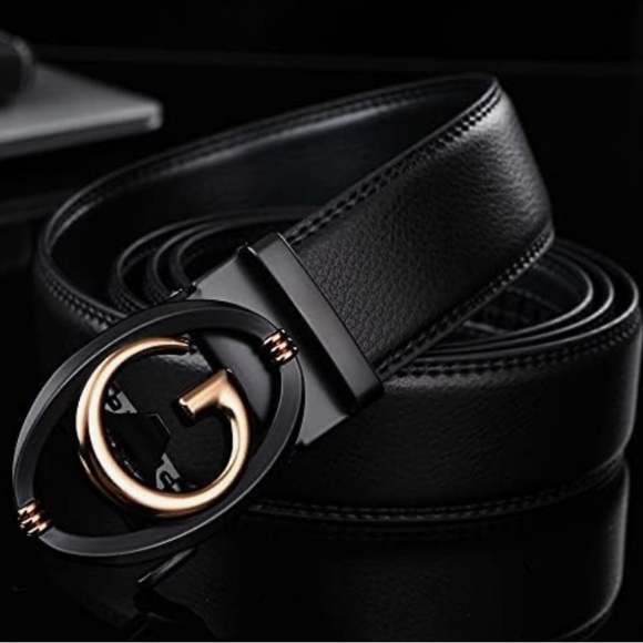 2/$30 Men’s Black Casual Ratchet No Holes Genuine Leather Belt Cut to Size - Picture 12 of 16